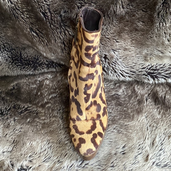 Barbara Bui beige and brown leopard print pony fur platform boots 36.5 - Picture 2 of 9